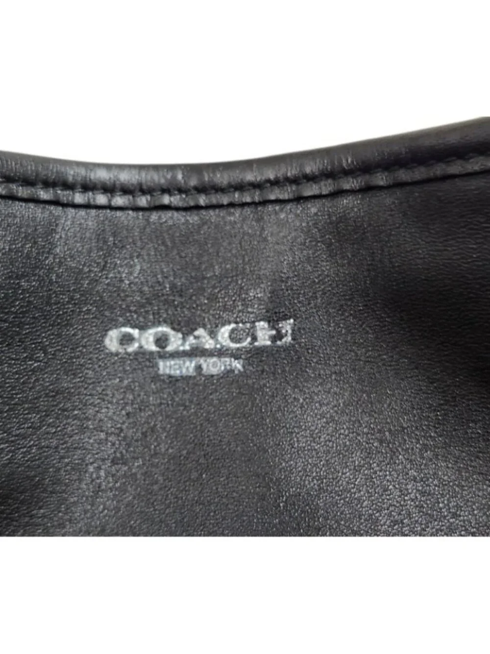 Coach Black Leather Hobo Shoulder Bag Large Tassel Silver Hardware Recolored